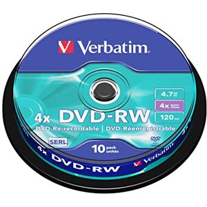 Verbatim DVD-RW 4x Matt Silver 4. 7GB balení 10 ks vřeteno DVD polotovary popisovatelná 4násobná rychlost hoření & Hardcoat Scratch Guard DVD prázdné prázdné DVD přepisovatelné DVDVER00072B Verbatim DVD-RW 4x Matt Silver 4. 7GB balení 10 ks vřeteno DVD polotovary popisovatelná 4násobná rychlost hoření & Hardcoat Scratch Guard DVD prázdné prázdné DVD přepisovatelné DVDVER00072B