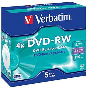 Verbatim DVD-RW 4x Speed balení 5 ks Jewel Case DVD prázdné Re-recordable Verbatim DVD-RW 4x Speed balení 5 ks Jewel Case DVD prázdné Re-recordable