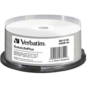 Verbatim BD-R, Blu-Ray disk 50 GB potištěný povrch 6násobná rychlost hoření DataLifePlus 25 kusů vřetena Verbatim BD-R, Blu-Ray disk 50 GB potištěný povrch 6násobná rychlost hoření DataLifePlus 25 kusů vřetena