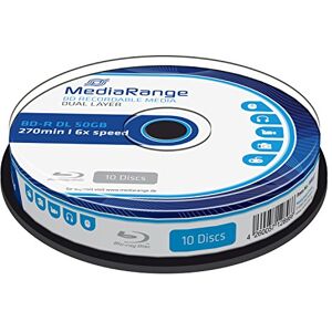 MEDIARANGE MR507 BD-R dvouvrstvý Blu-ray disk (50 GB 6X Speed, 10 kusů), vícebarevný, Cake 10 MEDIARANGE MR507 BD-R dvouvrstvý Blu-ray disk (50 GB 6X Speed, 10 kusů), vícebarevný, Cake 10