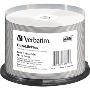 Verbatim 43755 DVD-R polotovary (4,7 GB DL, 16x bílá tepelná plocha vřeteno 50) Verbatim 43755 DVD-R polotovary (4,7 GB DL, 16x bílá tepelná plocha vřeteno 50)