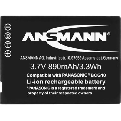 Ansmann Li-Ion akumulátor A-Pan BCG 10 E 3 7V typ 890 mAh výkonná baterie pro foto digitální fotoaparáty perfektní náhradní akumulátor pro Panasonic Digicam atd. 5044593 Ansmann Li-Ion akumulátor A-Pan BCG 10 E 3 7V typ 890 mAh výkonná baterie pro foto digitální fotoaparáty perfektní náhradní akumulátor pro Panasonic Digicam atd. 5044593