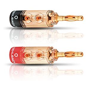 OEHLBACH XXL Fusion Banana High-End banánkový konektor pro kabel do 6 mm² celokovový konektor, červená/černá označení 4 kusy zlatá OEHLBACH XXL Fusion Banana High-End banánkový konektor pro kabel do 6 mm² celokovový konektor, červená/černá označení 4 kusy zlatá