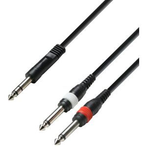 Adam Hall Cables 3 STAR YVPP 0600 Y-kabel, 6,3 mm konektor stereo na 2x 6,3mm konektor jack mono, černý, 6 m Adam Hall Cables 3 STAR YVPP 0600 Y-kabel, 6,3 mm konektor stereo na 2x 6,3mm konektor jack mono, černý, 6 m