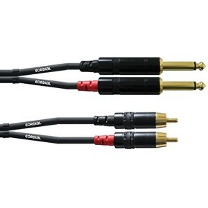 Cordial Kabel audio dvojitý jack mono/Rca 3 m kabel AUDIO Essentials Jack Cordial Kabel audio dvojitý jack mono/Rca 3 m kabel AUDIO Essentials Jack