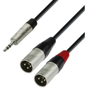 Adam Hall Cables 4 STAR YWMM 0180 audio kabel, Rean 2x 3-pól XLR male na 3,5mm mini jack stereo, černý, 1,8 m Adam Hall Cables 4 STAR YWMM 0180 audio kabel, Rean 2x 3-pól XLR male na 3,5mm mini jack stereo, černý, 1,8 m