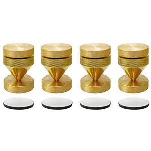 Dynavox Sub-Watt-Absorber 4dílná sada, výškově nastavitelné spojky pro HiFi přístroje a reproduktory s podložkami, mosaz Dynavox Sub-Watt-Absorber 4dílná sada, výškově nastavitelné spojky pro HiFi přístroje a reproduktory s podložkami, mosaz