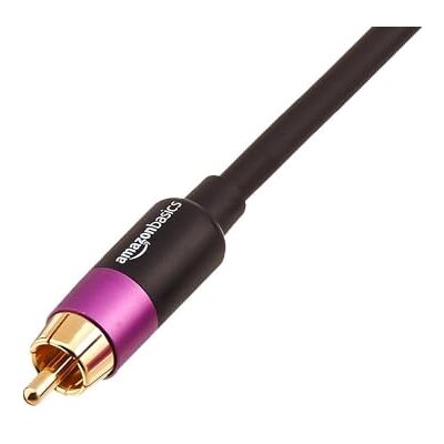 Amazon Basics Cinch RCA audio kabel pro subwoofer, zesilovač, Active reproduktor s pozlacenými konektory, 10,7 m, 1 kus, černý Amazon Basics Cinch RCA audio kabel pro subwoofer, zesilovač, Active reproduktor s pozlacenými konektory, 10,7 m, 1 kus, černý