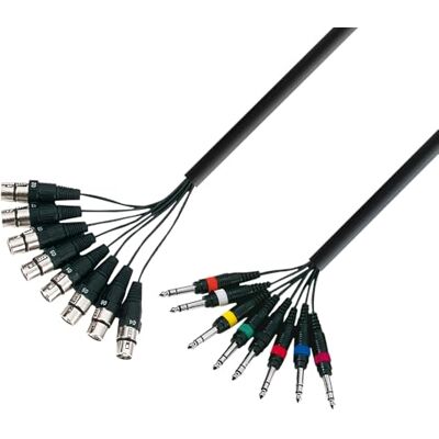 Adam Hall Cables 3 STAR L8 MV 0500 Studio Loom kabel, 8x 3-pól XLR male na 8x 6,3 mm konektor stereo, černý, 5 m Adam Hall Cables 3 STAR L8 MV 0500 Studio Loom kabel, 8x 3-pól XLR male na 8x 6,3 mm konektor stereo, černý, 5 m
