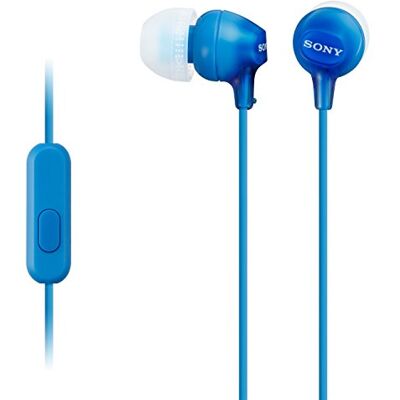 Sony Sluchátka do uší MDR-EX15APLI, s mikrofonem, modrá Sony Sluchátka do uší MDR-EX15APLI, s mikrofonem, modrá