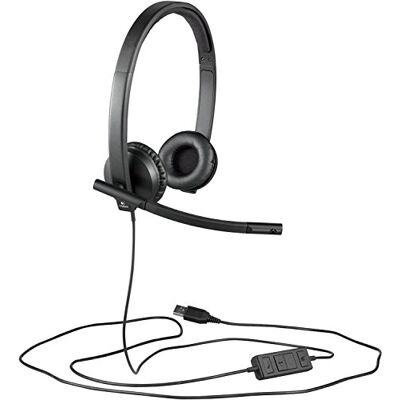 Logitech Business H570e sluchátka s mikrofonem, stereo headset, potlačení šumu, regulace hlasitosti a vypnutí zvuku s LED displejem na kabelu, náušníky z umělé kůže, USB přípojka, PC Mac Laptop 981 Logitech Business H570e sluchátka s mikrofonem, stereo headset, potlačení šumu, regulace hlasitosti a vypnutí zvuku s LED displejem na kabelu, náušníky z umělé kůže, USB přípojka, PC Mac Laptop 981