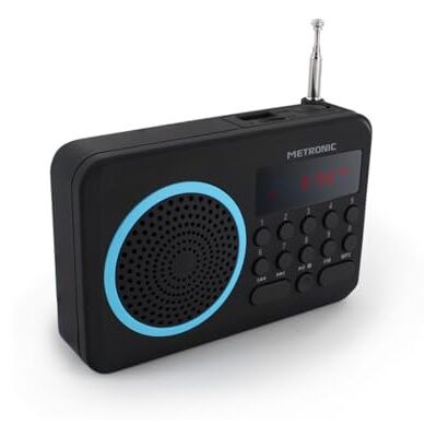 Metronic 477203 Tragbares UKW Radio Schwarz/Blau Metronic 477203 Tragbares UKW Radio Schwarz/Blau