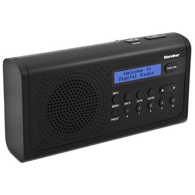 Karcher DAB 2405 přenosné DAB+ rádio (DAB+/UKW, kuchyňské rádio se síťovým napájením / baterií, reproduktor, konektor na sluchátka, budík, LCD displej, malé digitální rádio, provoz na baterie, černé Karcher DAB 2405 přenosné DAB+ rádio (DAB+/UKW, kuchyňské rádio se síťovým napájením / baterií, reproduktor, konektor na sluchátka, budík, LCD displej, malé digitální rádio, provoz na baterie, černé