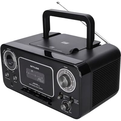 MUSE M-182 stereo rádio s CD přehrávačem a kazetovým magnetofonem s funkcí záznamu, možnost provozu baterií (FM a AM tuner, vstup AUX, teleskopická anténa), černá MUSE M-182 stereo rádio s CD přehrávačem a kazetovým magnetofonem s funkcí záznamu, možnost provozu baterií (FM a AM tuner, vstup AUX, teleskopická anténa), černá