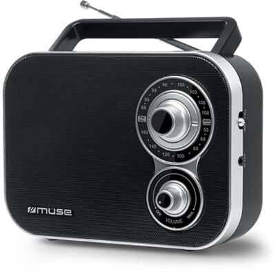 MUSE M-051Rpřenosné retro rádio, UKW a MW, napájení ze sítě a baterie, teleskopická anténa, AUX-In, černé MUSE M-051Rpřenosné retro rádio, UKW a MW, napájení ze sítě a baterie, teleskopická anténa, AUX-In, černé
