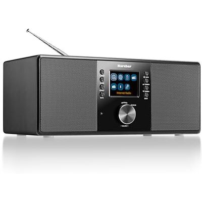 Karcher DAB 7000i Stereo internetové rádio (DAB+ / UKW, WLAN a Bluetooth, barevný displej, USB, AUX-In, 14 W, budík, konektor na sluchátka, digitální rádio vč. dálkového ovládání, černé) Karcher DAB 7000i Stereo internetové rádio (DAB+ / UKW, WLAN a Bluetooth, barevný displej, USB, AUX-In, 14 W, budík, konektor na sluchátka, digitální rádio vč. dálkového ovládání, černé)