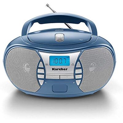 Karcher Přenosné rádio CD značky RR 5025-C (CD přehrávač, FM rádio, baterie / AC, AUX-In) modré Karcher Přenosné rádio CD značky RR 5025-C (CD přehrávač, FM rádio, baterie / AC, AUX-In) modré