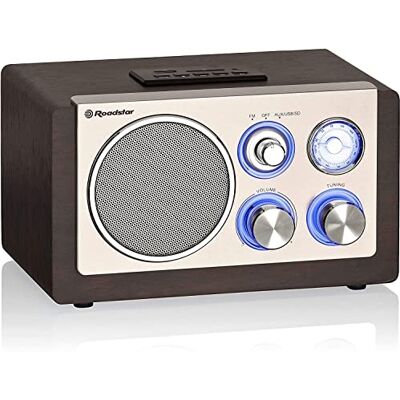 Roadstar HRA-1345NUSWD Vintage Radio FM analogy, přenosné, USB připojení pro MP3, čtečka SD karet, 16W 1cestný reproduktor, kompaktní retro rádio pro domácnost a kuchyni, LED osvětlení, dřevo Roadstar HRA-1345NUSWD Vintage Radio FM analogy, přenosné, USB připojení pro MP3, čtečka SD karet, 16W 1cestný reproduktor, kompaktní retro rádio pro domácnost a kuchyni, LED osvětlení, dřevo