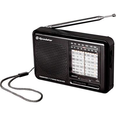 Roadstar TRA-2989 Multiband Radio AM/FM/SW analogové přenosné, provoz na baterie/síť, sluchátka jsou součástí dodávky, kapesní tranzistor, malý a lehký pro domácnost a kuchyň, černý Roadstar TRA-2989 Multiband Radio AM/FM/SW analogové přenosné, provoz na baterie/síť, sluchátka jsou součástí dodávky, kapesní tranzistor, malý a lehký pro domácnost a kuchyň, černý