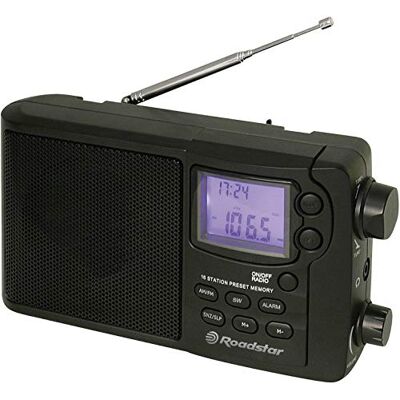 Roadstar TRA-2340PSW digitální přenosné multipásmové rádio AM/FM/SW síťový a bateriový provoz, konektor pro sluchátka, malý a lehký tranzistor, 8W reproduktor, časovač spánku, černý Roadstar TRA-2340PSW digitální přenosné multipásmové rádio AM/FM/SW síťový a bateriový provoz, konektor pro sluchátka, malý a lehký tranzistor, 8W reproduktor, časovač spánku, černý