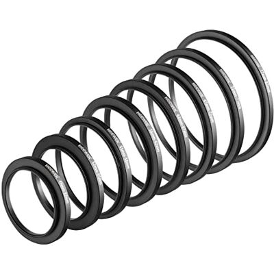 Neewer 8 Stück Step up Adapter Ring Set Aus hochwertigem eloxiertem Aluminium, beinhaltet: 49-52mm, 52-55mm, 55-58mm, 58-62mm, 62-67mm, 67-72mm, 72-77mm, 77-82mm, Schwarz Neewer 8 Stück Step up Adapter Ring Set Aus hochwertigem eloxiertem Aluminium, beinhaltet: 49-52mm, 52-55mm, 55-58mm, 58-62mm, 62-67mm, 67-72mm, 72-77mm, 77-82mm, Schwarz