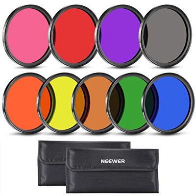 Neewer 9dílná sada plnobarevných filtrů na objektiv, 58 mm pryskyřice filtr na objektiv s červeným, oranžovým, modrým, žlutým, zeleným, hnědým, fialovým, růžovým, šedým barvou, k dostání se 2 sáčky, příslušenství k objektivu fotoaparátu Neewer 9dílná sada plnobarevných filtrů na objektiv, 58 mm pryskyřice filtr na objektiv s červeným, oranžovým, modrým, žlutým, zeleným, hnědým, fialovým, růžovým, šedým barvou, k dostání se 2 sáčky, příslušenství k objektivu fotoaparátu
