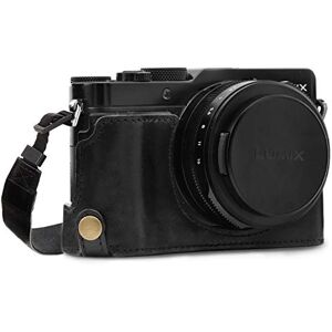MegaGear MG1563 Panasonic Lumix DC-LX100 II Ever Ready pravá kůže polopouzdro na fotoaparát s popruhem černá MegaGear MG1563 Panasonic Lumix DC-LX100 II Ever Ready pravá kůže polopouzdro na fotoaparát s popruhem černá