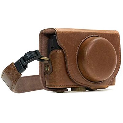 MegaGear MG597 Sony Cyber-shot DSC-HX99, DSC-HX95, DSC-HX90V, DSC-HX80 Ever Ready Leder Kameratasche mit Trageriemen, Dunkelbraun MegaGear MG597 Sony Cyber-shot DSC-HX99, DSC-HX95, DSC-HX90V, DSC-HX80 Ever Ready Leder Kameratasche mit Trageriemen, Dunkelbraun