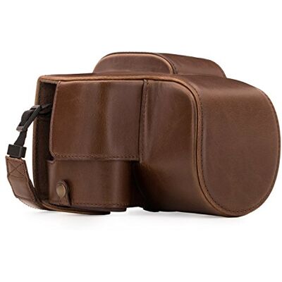 MegaGear Panasonic Lumix DC-FZ80, FZ82 Ever Ready Leder Kamera-Case mit Trageriemen und Batteriezugang Dunkelbraun MG1224 MegaGear Panasonic Lumix DC-FZ80, FZ82 Ever Ready Leder Kamera-Case mit Trageriemen und Batteriezugang Dunkelbraun MG1224