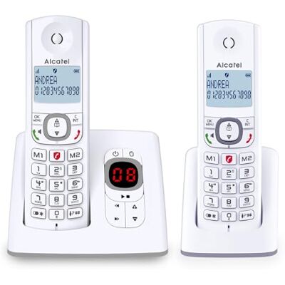 Alcatel F530 Voice Duo bezdrátový telefon na pevnou linku DECT se záznamníkem hovorů velký displej funkce hands-free funkce blokování hovorů 2 tlačítka pro přímé volby 2 mobilní díly Alcatel F530 Voice Duo bezdrátový telefon na pevnou linku DECT se záznamníkem hovorů velký displej funkce hands-free funkce blokování hovorů 2 tlačítka pro přímé volby 2 mobilní díly