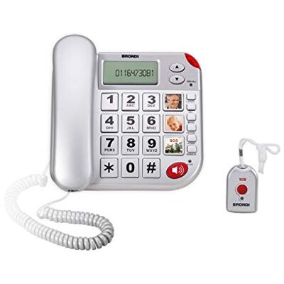 Brondi Super Bravo Plus pevný telefon, stříbrný Brondi Super Bravo Plus pevný telefon, stříbrný
