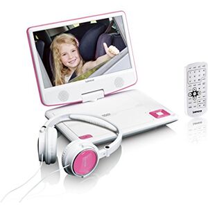 Lenco přenosný DVD přehrávač DVP-910 9 palců (22,5 cm) s otočným displejem a integrovanou baterií (USB, AV výstup), síťový adaptér, sluchátka, růžový Lenco přenosný DVD přehrávač DVP-910 9 palců (22,5 cm) s otočným displejem a integrovanou baterií (USB, AV výstup), síťový adaptér, sluchátka, růžový
