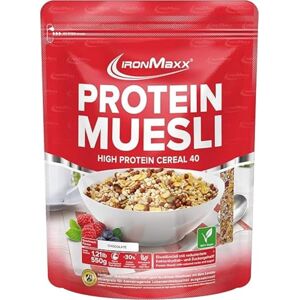 IronMaxx Protein Müsli čokoláda 550 g sáček Veganes High Protein Müsli bez laktózy Snížený obsah cukru & Low Carb IronMaxx Protein Müsli čokoláda 550 g sáček Veganes High Protein Müsli bez laktózy Snížený obsah cukru & Low Carb