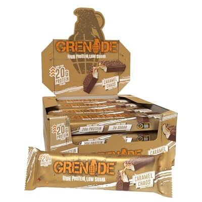 Grenade Proteinová tyčinka, Caramel Chaos – bohatý na proteiny a nízký obsah cukru, 12 x 60 g Grenade Proteinová tyčinka, Caramel Chaos – bohatý na proteiny a nízký obsah cukru, 12 x 60 g