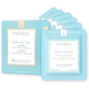FOREO Make My Day UFO aktivovaná obličejová maska proti suché, dehydrované pokožce, hydratační, kyselině hyaluronové a červeným řasám, netestováno na zvířatech, kompatibilní se všemi přístroji UFo, 6 FOREO Make My Day UFO aktivovaná obličejová maska proti suché, dehydrované pokožce, hydratační, kyselině hyaluronové a červeným řasám, netestováno na zvířatech, kompatibilní se všemi přístroji UFo, 6