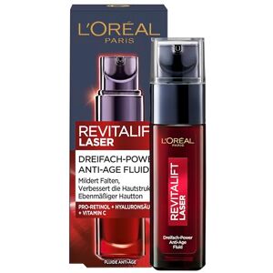 L'Oreal Paris L'Oréal Paris Anti-Aging Fluid pro ženy, péče o obličej proti vráskám a pro rovnoměrnější tón pleti, s kyselinou hyaluronovou, proretinolem a vitaminem C, Revitalift Laser, 30 ml L'Oreal Paris L'Oréal Paris Anti-Aging Fluid pro ženy, péče o obličej proti vráskám a pro rovnoměrnější tón pleti, s kyselinou hyaluronovou, proretinolem a vitaminem C, Revitalift Laser, 30 ml