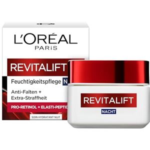 L'Oreal Paris L'Oréal Paris Hydratační péče v noci pro ženy: zajišťuje pevnější pleť a zmírňuje vrásky a posiluje přes noc ochrannou bariéru s pro-Elastinem & meruňkovým olejem, Revitalift, 1x 50 ml L'Oreal Paris L'Oréal Paris Hydratační péče v noci pro ženy: zajišťuje pevnější pleť a zmírňuje vrásky a posiluje přes noc ochrannou bariéru s pro-Elastinem & meruňkovým olejem, Revitalift, 1x 50 ml