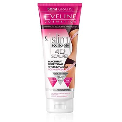 EVELINE COSMETICS Koncentrát pro spalování tuků během spánku – Slim Extreme 4D Scalpel Express s designem Scalpel Shape Designer, kofein & L-karnitin, vyhlazující a vyhlazující, 250 ml EVELINE COSMETICS Koncentrát pro spalování tuků během spánku – Slim Extreme 4D Scalpel Express s designem Scalpel Shape Designer, kofein & L-karnitin, vyhlazující a vyhlazující, 250 ml
