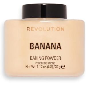 Revolution Beauty London Makeup Revolution, Loose Baking Powder, prodlužuje nošení make-upu, pudru na make-up, banán, pro střední tóny pleti, 32 g Revolution Beauty London Makeup Revolution, Loose Baking Powder, prodlužuje nošení make-upu, pudru na make-up, banán, pro střední tóny pleti, 32 g