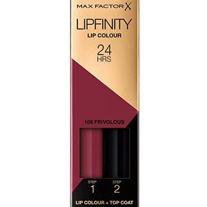 Max Factor Lipfinity Lip Colour Frivolous 108 – rtěnka s 24hodinovým držením bez vyschnutí, s intenzivním vydáváním barev, precizním aplikátorem a intenzivně ošetřujícím Gloss-Top Coat Max Factor Lipfinity Lip Colour Frivolous 108 – rtěnka s 24hodinovým držením bez vyschnutí, s intenzivním vydáváním barev, precizním aplikátorem a intenzivně ošetřujícím Gloss-Top Coat