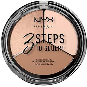 NYX PROFESSIONAL MAKEUP 3 steps to Sculpt Face Sculpting Palette- Face Powder pro definování, konturování a rozjasnění, 3 nuance, 15 g, Fair1 NYX PROFESSIONAL MAKEUP 3 steps to Sculpt Face Sculpting Palette- Face Powder pro definování, konturování a rozjasnění, 3 nuance, 15 g, Fair1