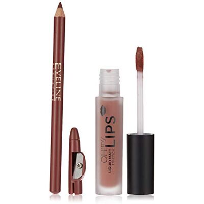 EVELINE COSMETICS Oh! My Lips Matte Liquid Lipstick & Lip Liner Set kouzelné barvy s vitaminem E a kyselinou hyaluronovou EVELINE COSMETICS Oh! My Lips Matte Liquid Lipstick & Lip Liner Set kouzelné barvy s vitaminem E a kyselinou hyaluronovou