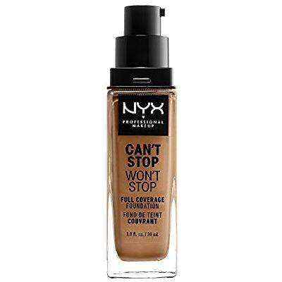 NYX PROFESSIONAL MAKEUP Can't Stop Won't Stop Full Coverage Foundation, dlouhotrvající, voděodolný, veganská receptura, matná pleť, odstín: zlatý NYX PROFESSIONAL MAKEUP Can't Stop Won't Stop Full Coverage Foundation, dlouhotrvající, voděodolný, veganská receptura, matná pleť, odstín: zlatý