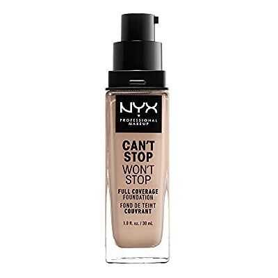 NYX PROFESSIONAL MAKEUP Can't Stop Won't Stop Full Coverage Foundation, Dlouhotrvající, voděodolný, veganská receptura, matovaná pleť, barevný odstín: porcelain NYX PROFESSIONAL MAKEUP Can't Stop Won't Stop Full Coverage Foundation, Dlouhotrvající, voděodolný, veganská receptura, matovaná pleť, barevný odstín: porcelain