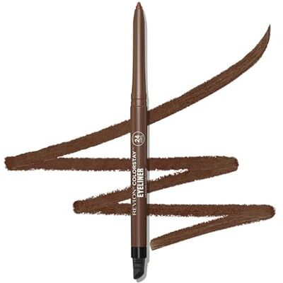 Revlon ColorStay Eyeliner Pencil, nepřenosná a voděodolná tužka na oční linky, hnědá, integrované ořezávátko a houba, 203 hnědá, 0,28 g Revlon ColorStay Eyeliner Pencil, nepřenosná a voděodolná tužka na oční linky, hnědá, integrované ořezávátko a houba, 203 hnědá, 0,28 g