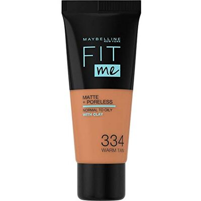 Maybelline New York Fit me Matte und Poreless Make-up, č. 334 Warm Tan, 30 ml Maybelline New York Fit me Matte und Poreless Make-up, č. 334 Warm Tan, 30 ml