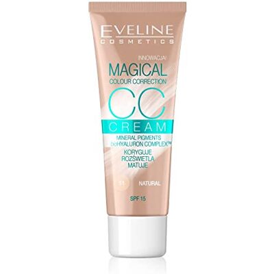EVELINE COSMETICS Magical Color Correction CC Multifunkční podkladový make-up 30 ml, č. 51 Natural EVELINE COSMETICS Magical Color Correction CC Multifunkční podkladový make-up 30 ml, č. 51 Natural