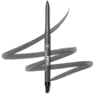 Revlon ColorStay Eyeliner Pencil, nepřenosná a voděodolná tužka na oční linky, šedá, integrované ořezávátko a houba, 204 Charcoal, 0,28 g Revlon ColorStay Eyeliner Pencil, nepřenosná a voděodolná tužka na oční linky, šedá, integrované ořezávátko a houba, 204 Charcoal, 0,28 g