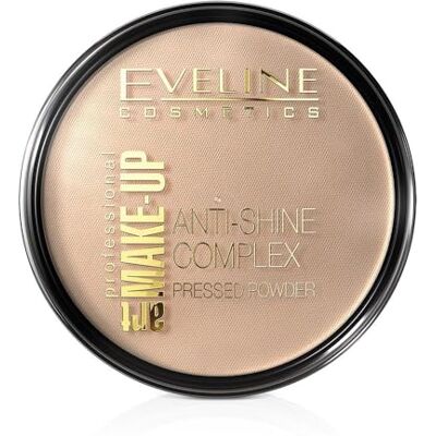EVELINE COSMETICS Art Make-up Anti-Shine Complex Pressed Powder 34 Medium Beige EVELINE COSMETICS Art Make-up Anti-Shine Complex Pressed Powder 34 Medium Beige