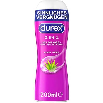 Durex Masážní lubrikační gel Aloe Vera 2 v 1 pro masáž a intimní oblasti, 200 ml Durex Masážní lubrikační gel Aloe Vera 2 v 1 pro masáž a intimní oblasti, 200 ml
